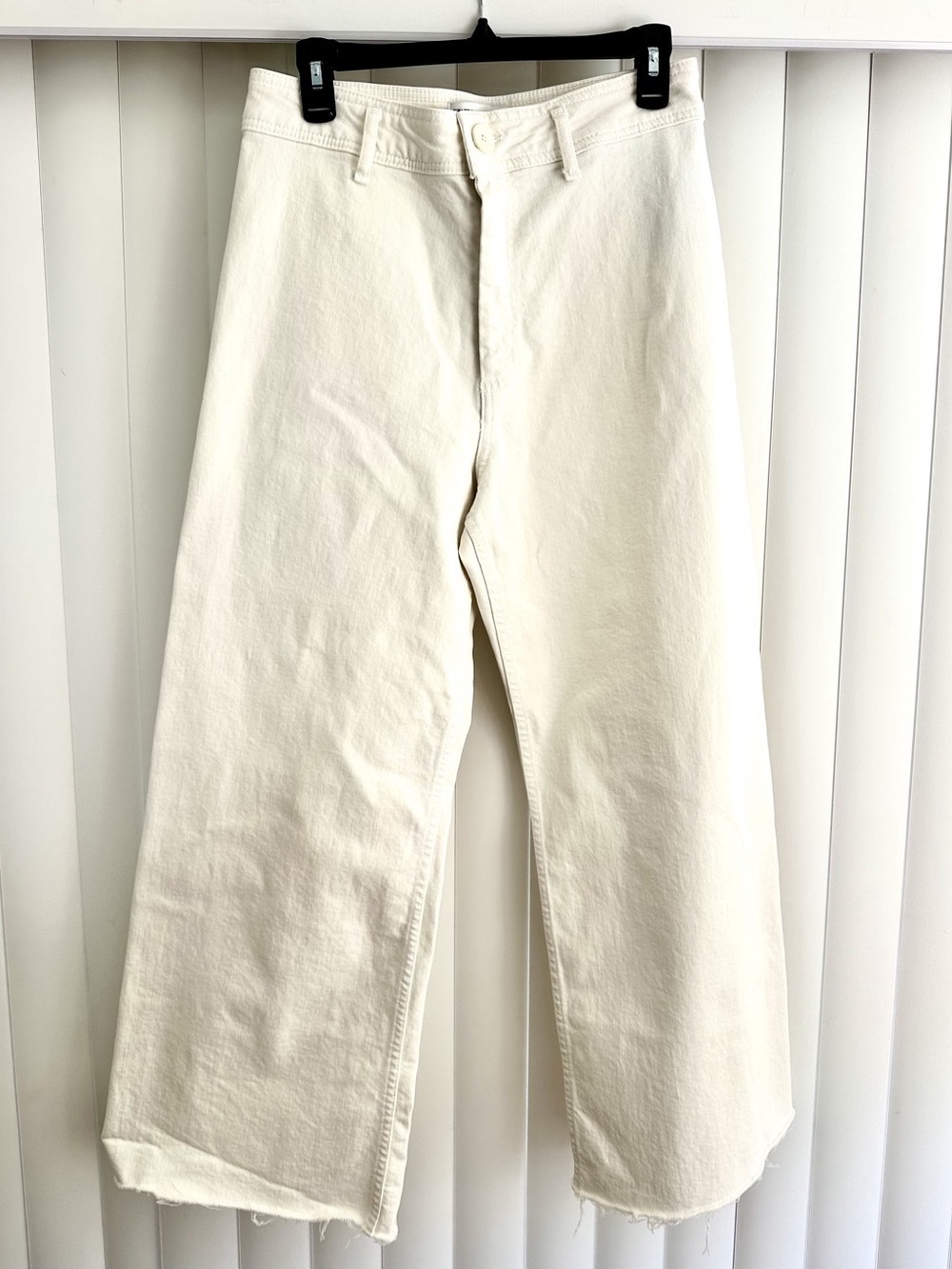 Zara The Marine Straight Leg Jeans in White Waist 32